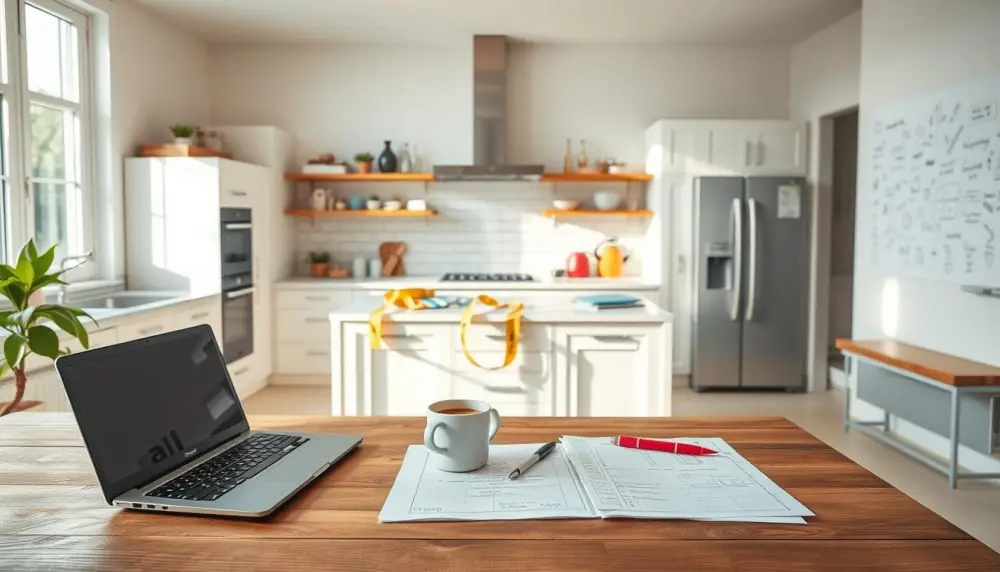 A bright, airy kitchen with modern Renotive appliances and sleek countertops.