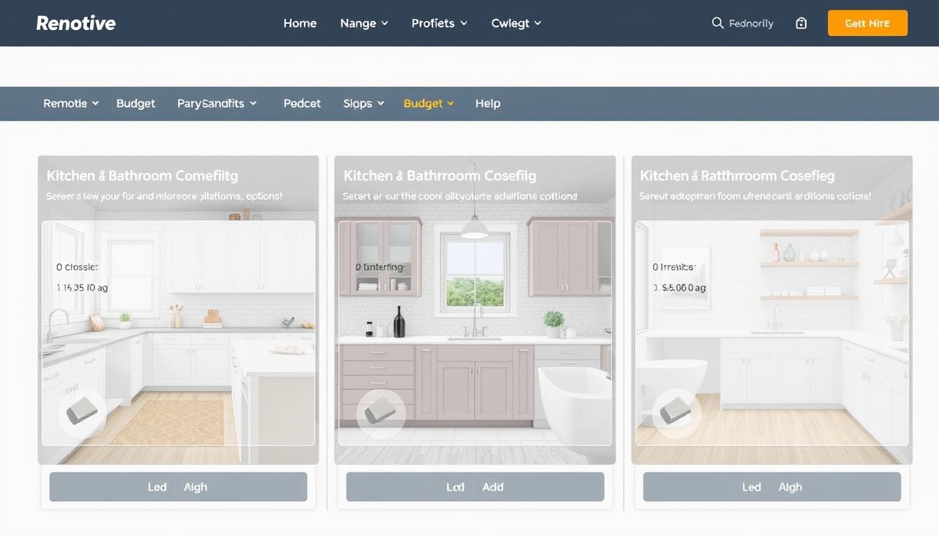 Comparison of different kitchen and bath remodeling budget scenarios on Renotive