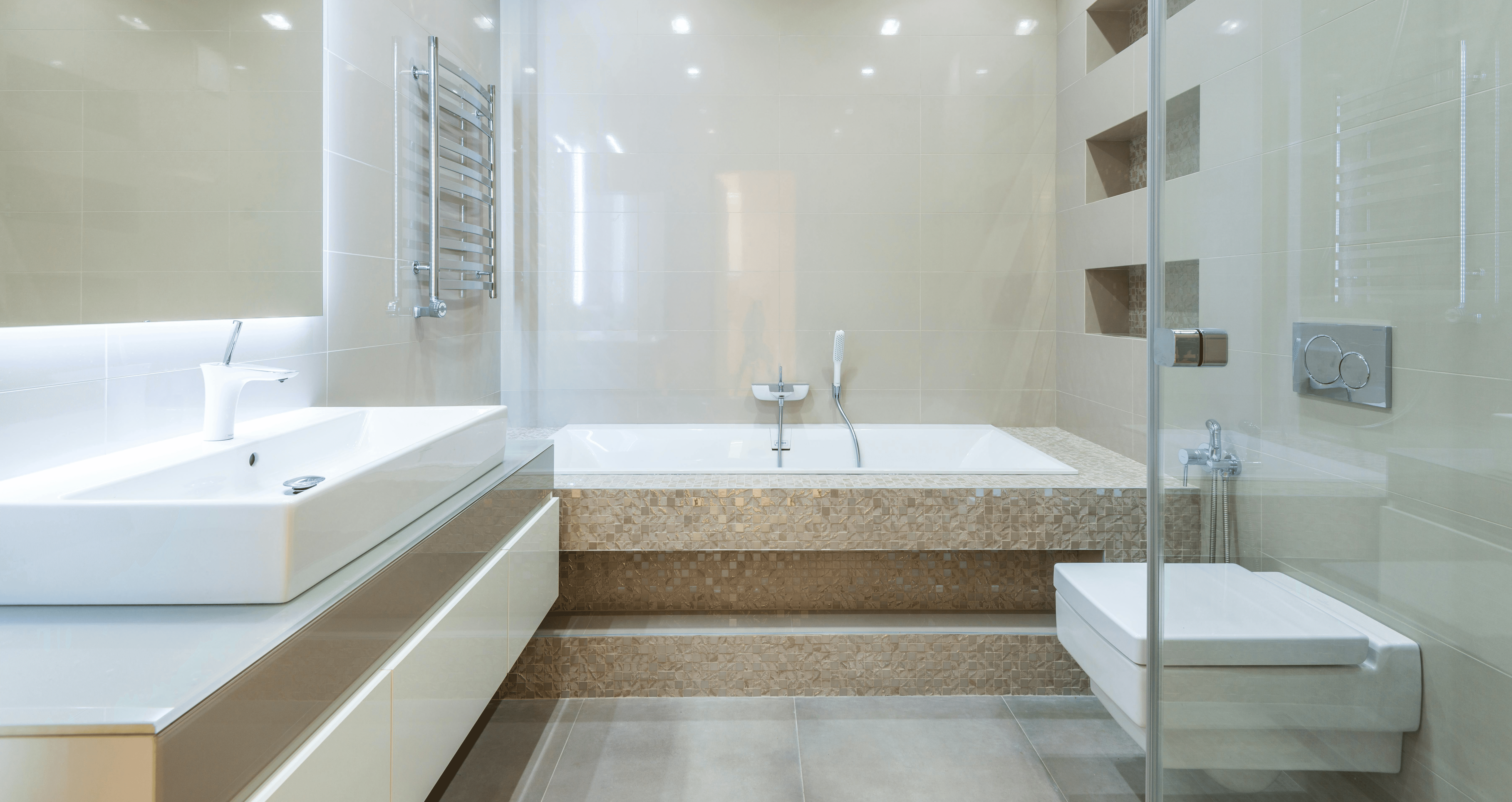 Modern bathroom renovation with permit